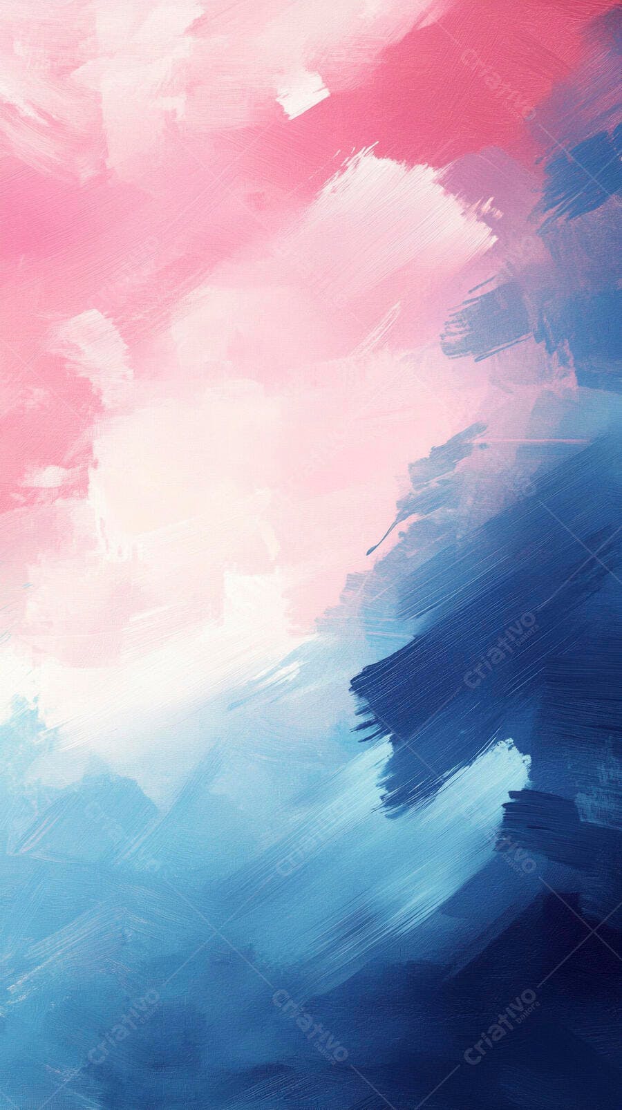 Pintura abstrata com pinceladas rosa e azul claro em textura artística