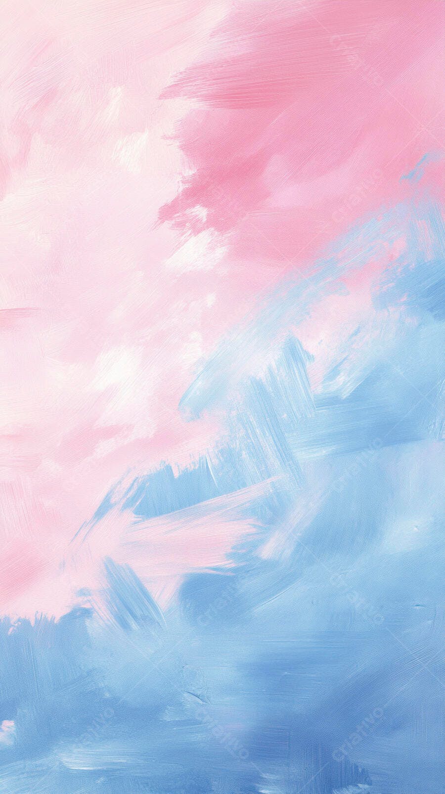 Pintura abstrata rosa e azul com textura de pinceladas