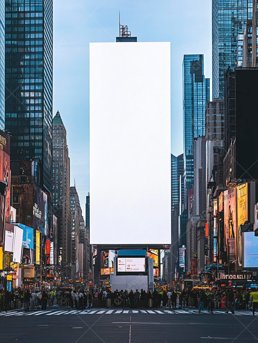 Outdoor digital em branco gigante em Times Square Nova York para publicidade