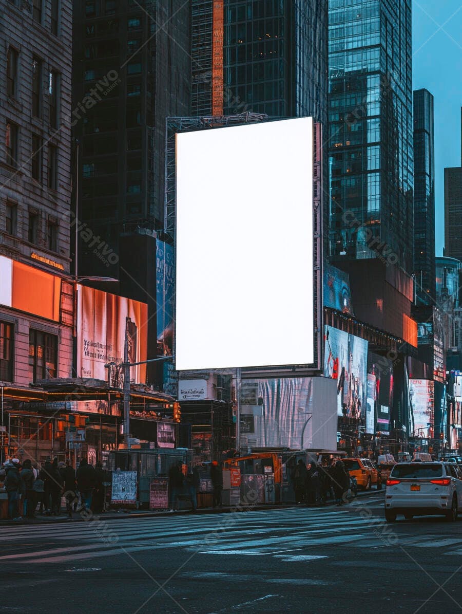 Outdoor digital vazio iluminado Times Square Nova Iorque à noite