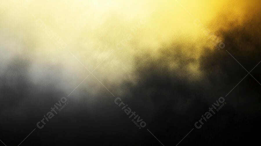Fundo abstrato gradiente dourado e preto com textura de fumaça etérea