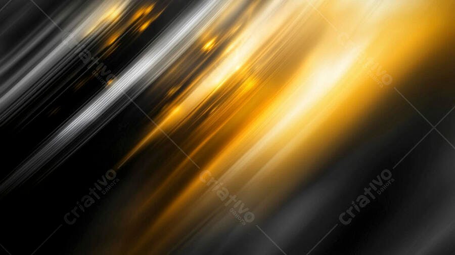 Fundo abstrato com raios de luz dourados e prateados em movimento