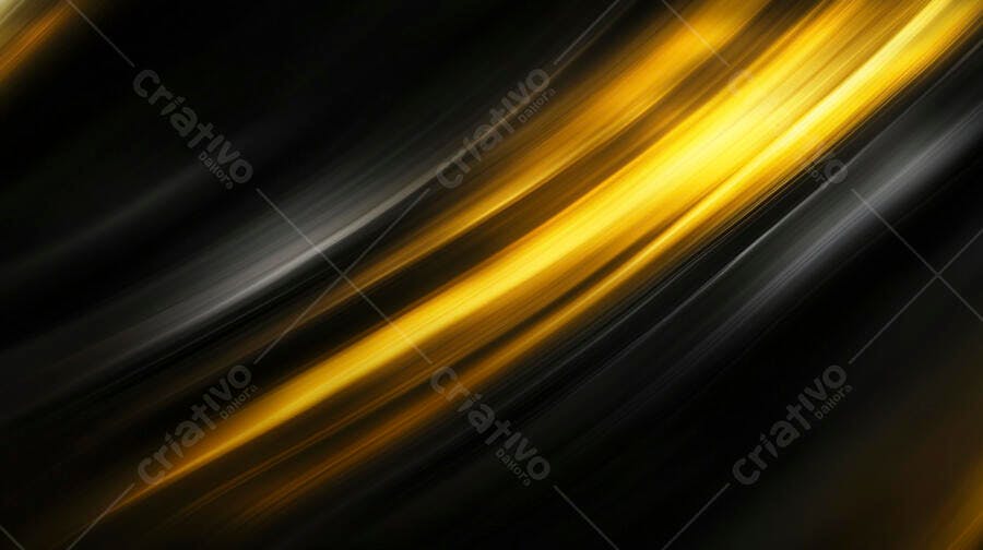 Abstrato com traços de luz dourada e prata em fundo escuro dinâmico