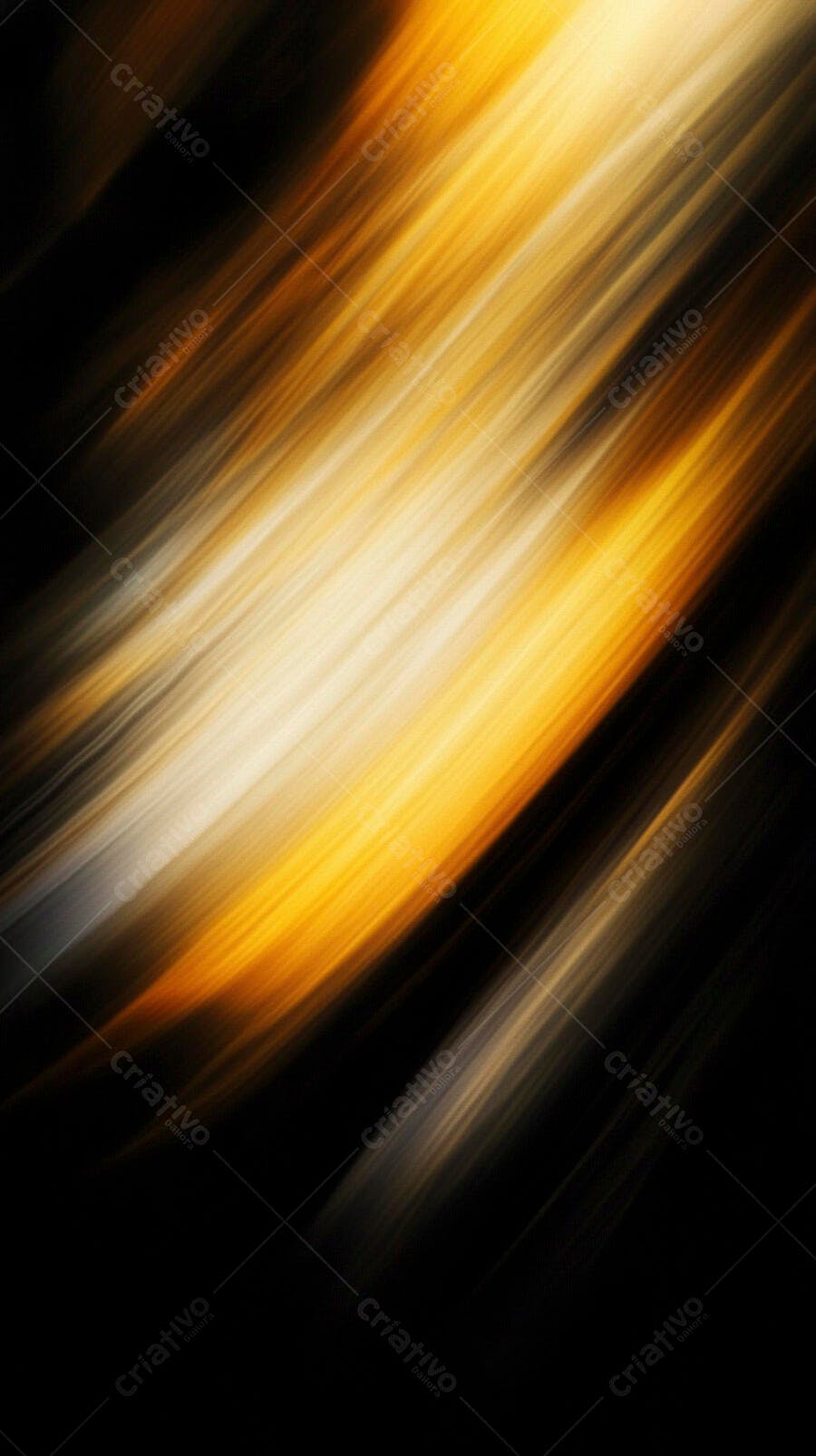 Luzes abstratas douradas em movimento diagonal sobre fundo escuro