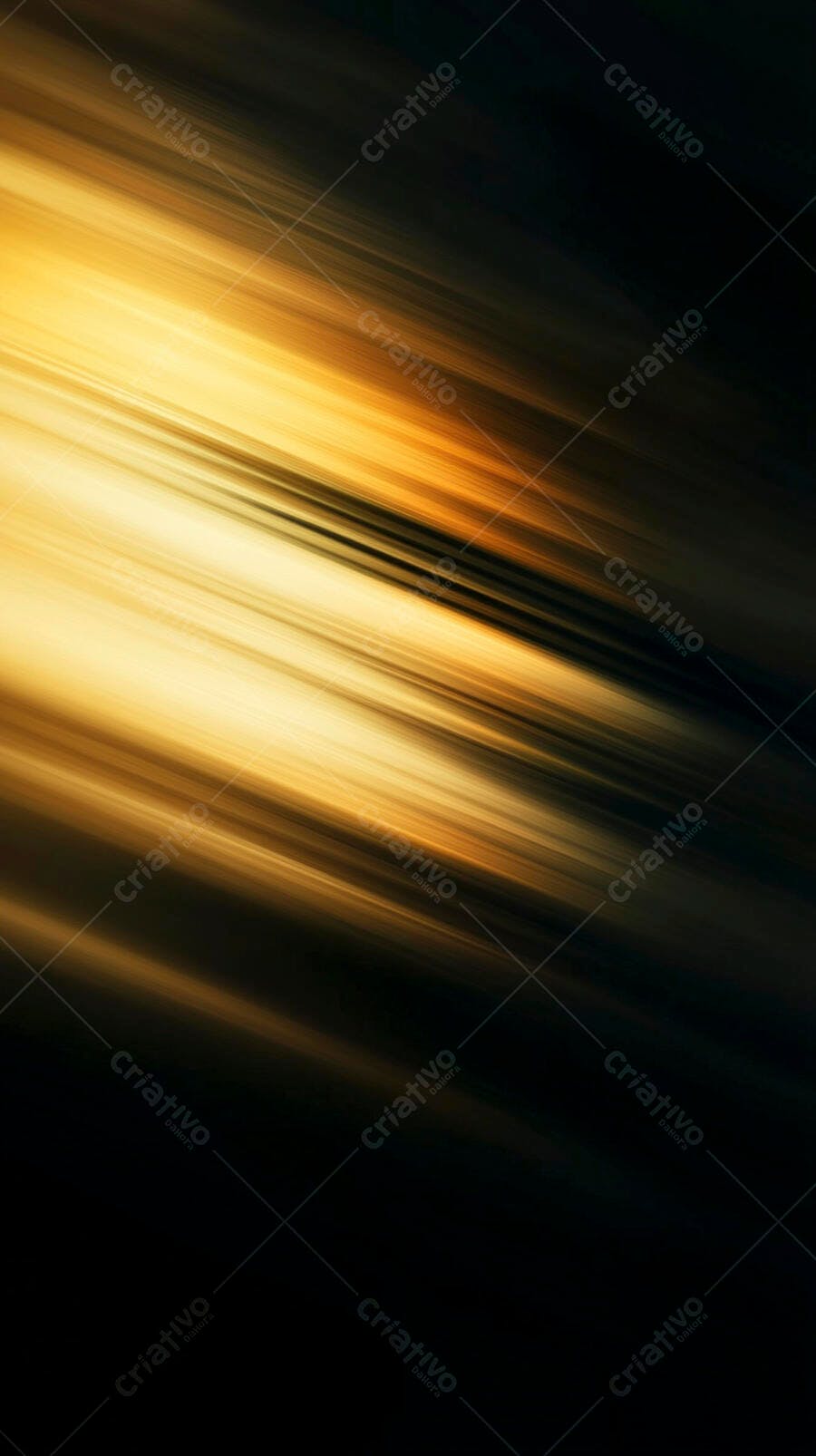 Luzes douradas abstratas com efeito de velocidade em fundo escuro