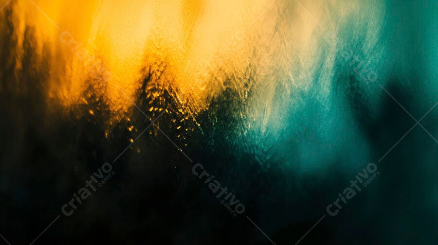 Fundo abstrato laranja e verde água com textura de luz vibrante
