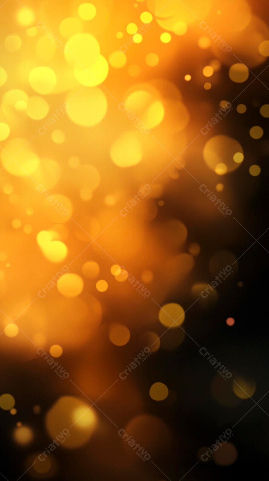 Luzes bokeh brilho dourado e laranja em fundo escuro festivo