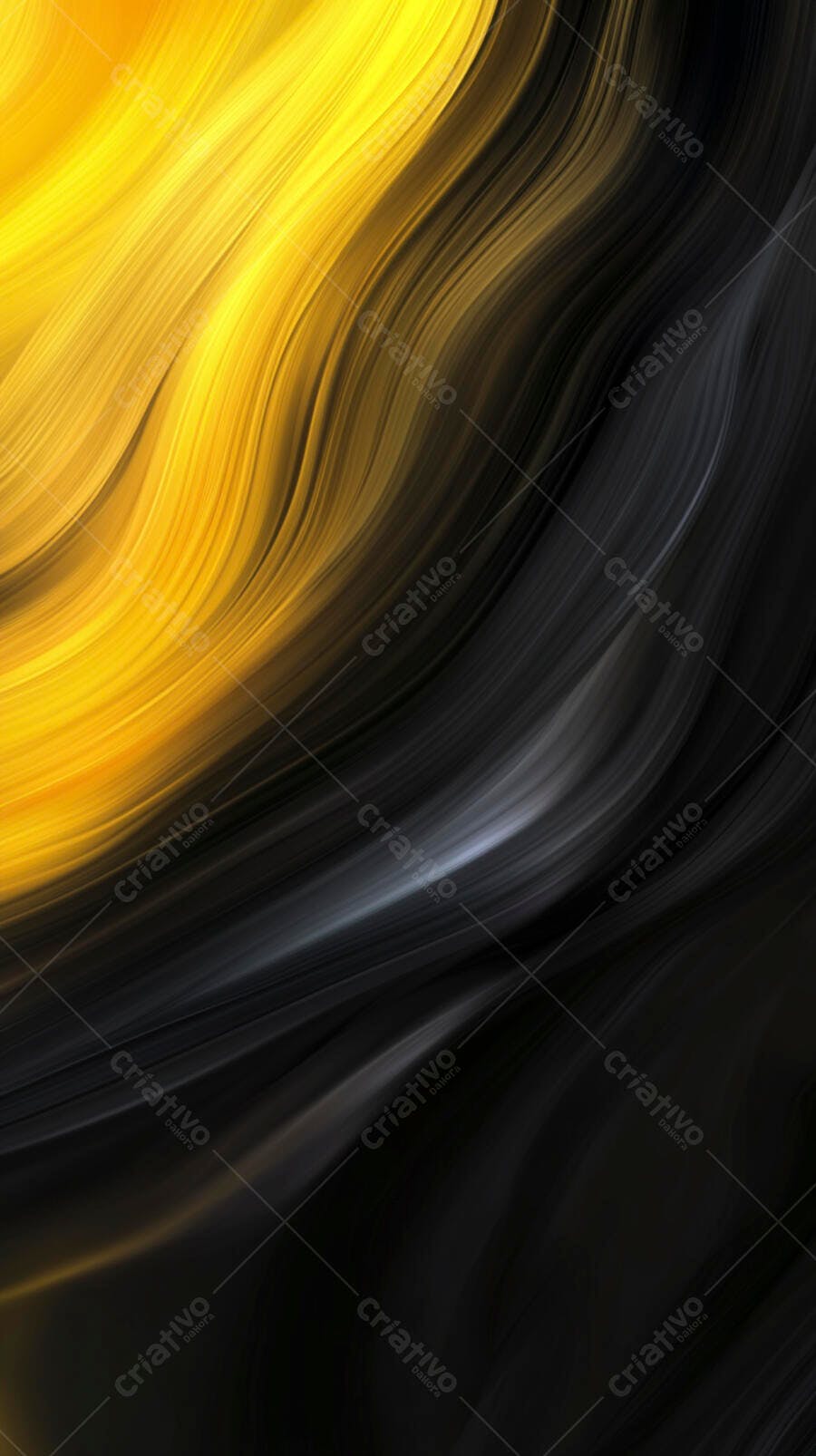 Fluxo abstrato amarelo e preto digital moderno