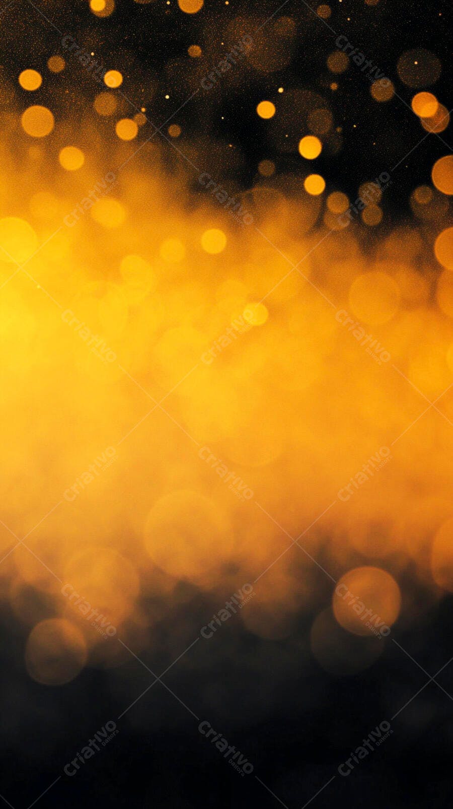 Fundo abstrato com luzes bokeh douradas e pretas e gradiente vibrante