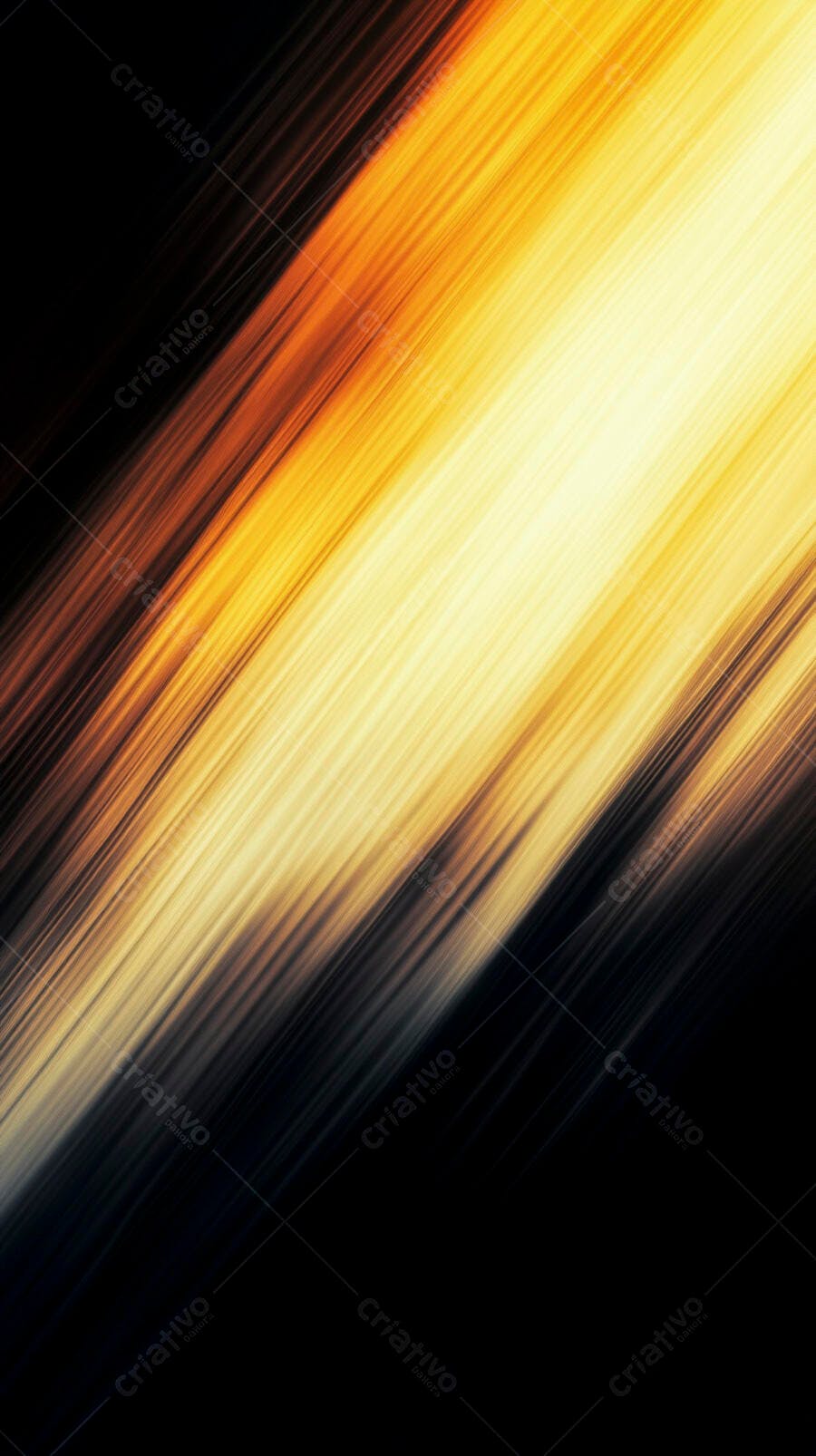 Raios de luz abstratos amarelos e laranja em fundo escuro dinâmico