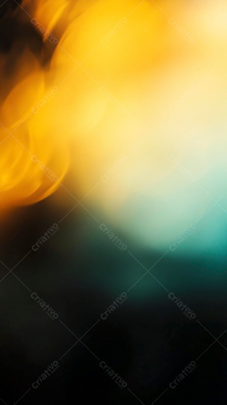 Degradê de cores amarelo laranja e azul escuro com efeito bokeh