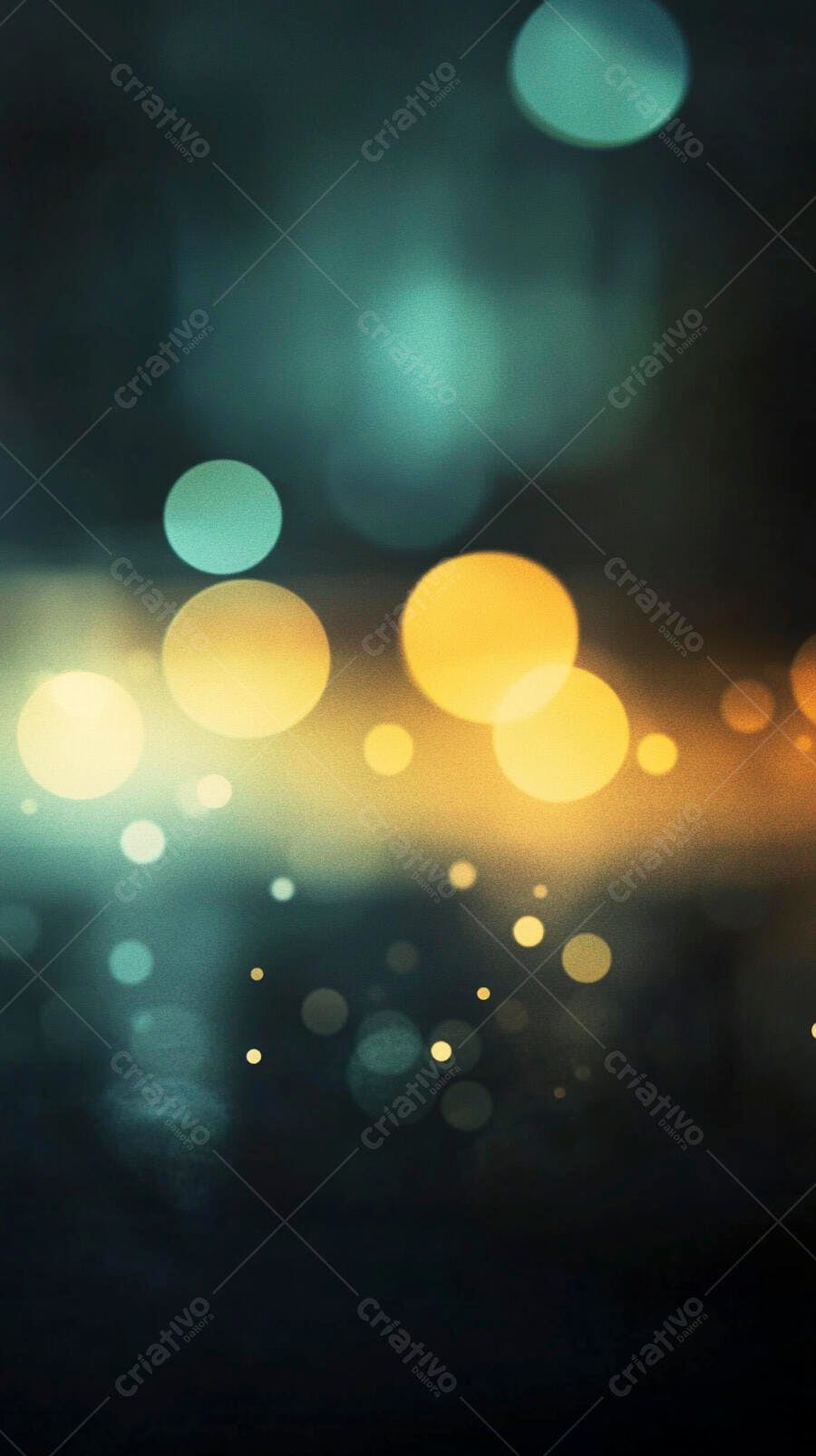 Fundo abstrato com luzes bokeh vibrantes em tons de turquesa e dourado