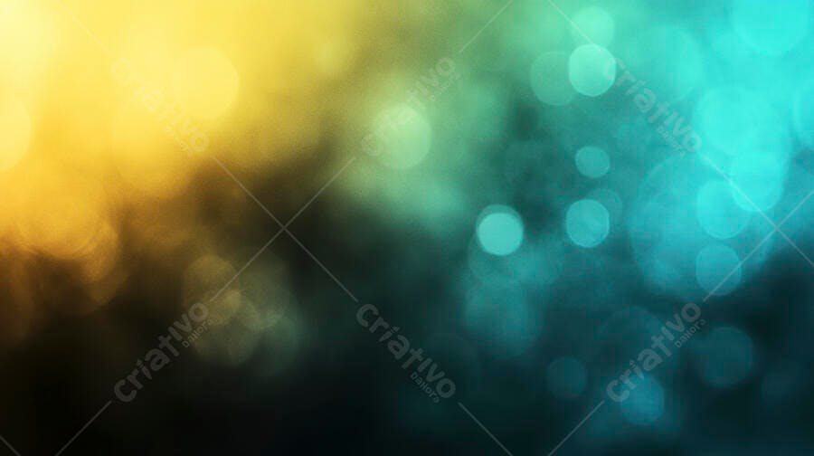 Fundo abstrato bokeh colorido dourado e azul-turquesa com luzes