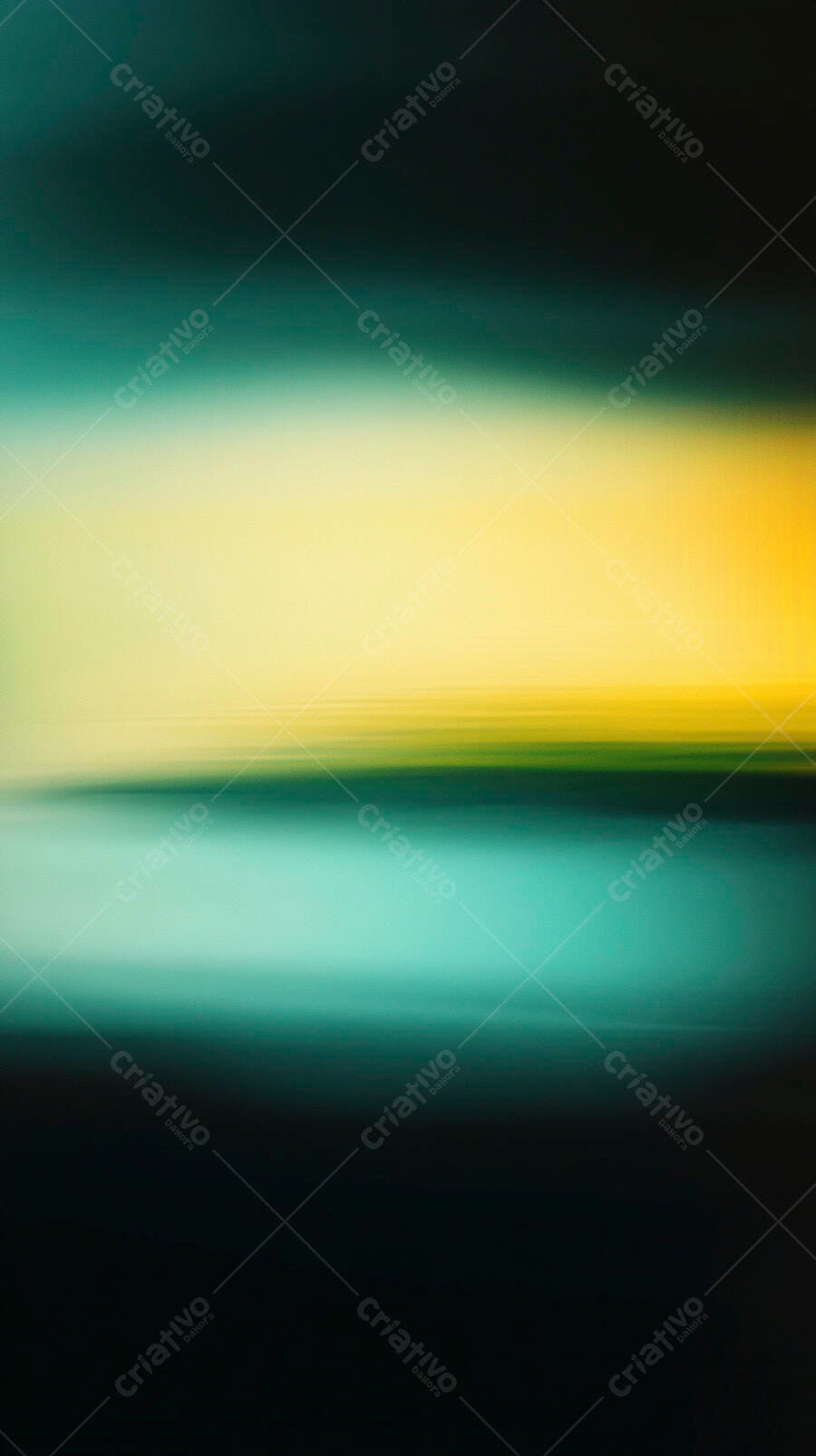 Faixa de luz abstrata amarela e turquesa com efeito de desfoque