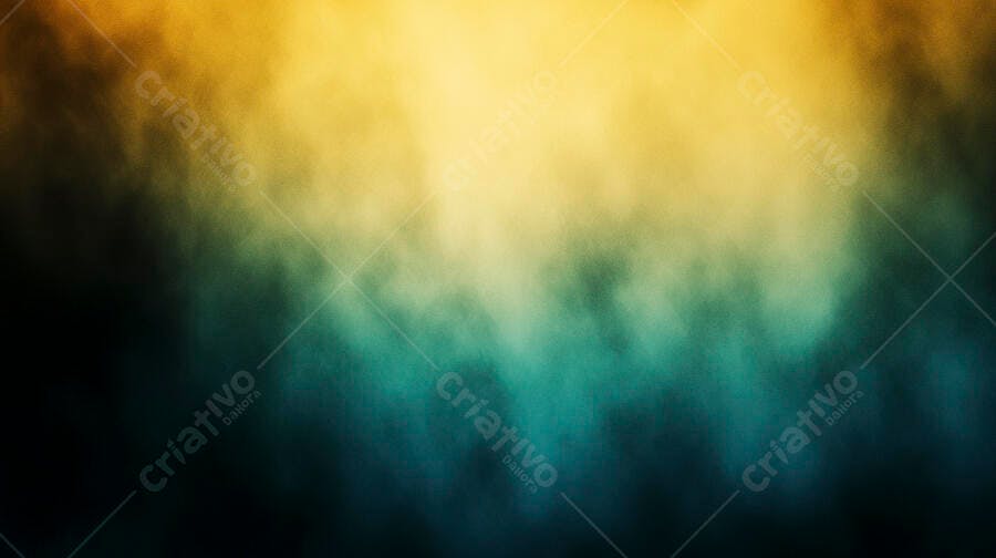 Fundo abstrato gradiente amarelo e azul-petróleo com efeito de fumaça