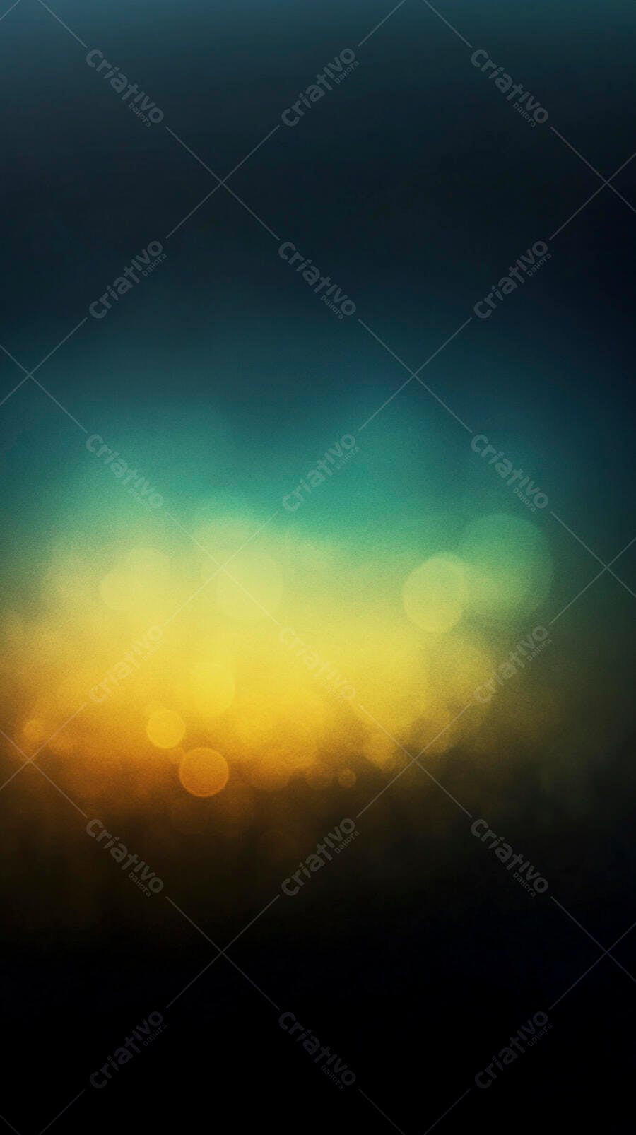 Fundo abstrato com bokeh amarelo e dégradé azul escuro e verde água