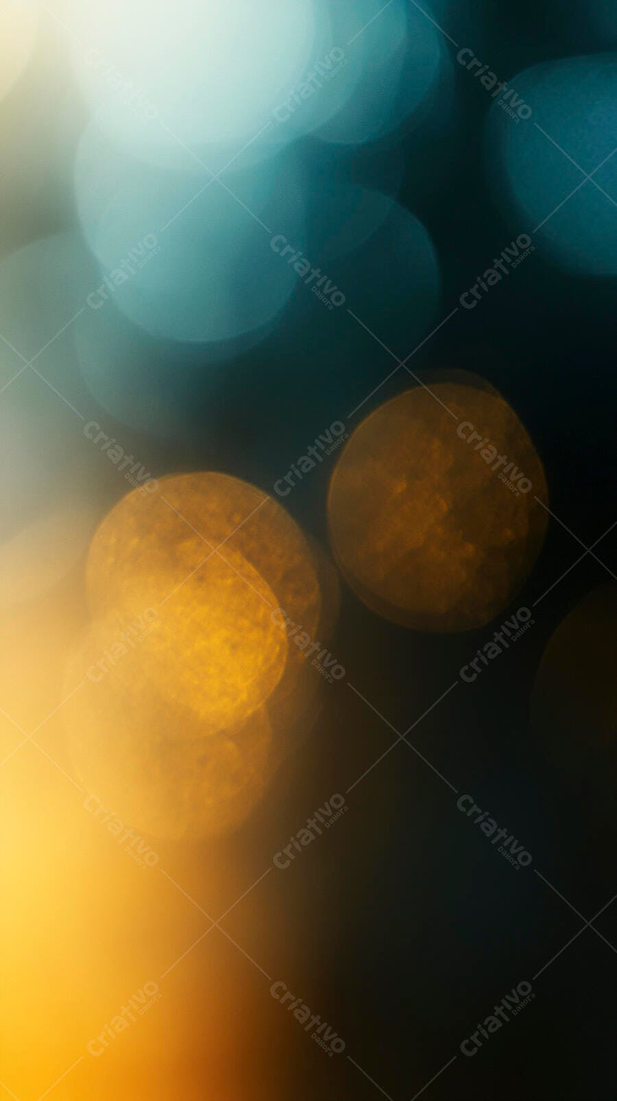 Luzes bokeh abstratas fundo azul e amarelo vibrante festivo