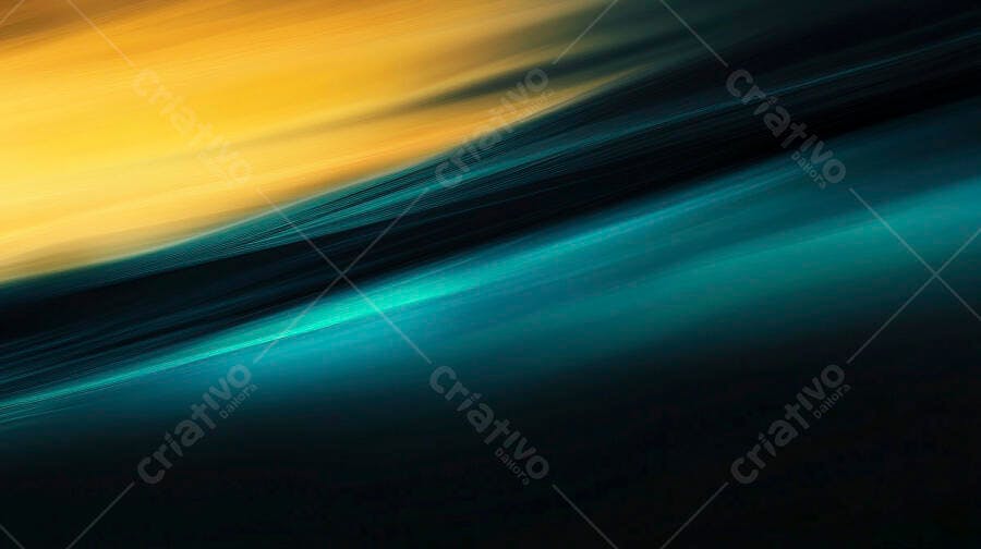 Fundo abstrato moderno com linhas douradas e azul turquesa vibrantes