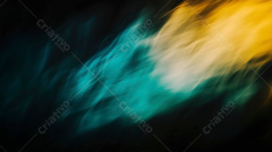 Luzes abstratas azul turquesa e douradas em movimento fluido