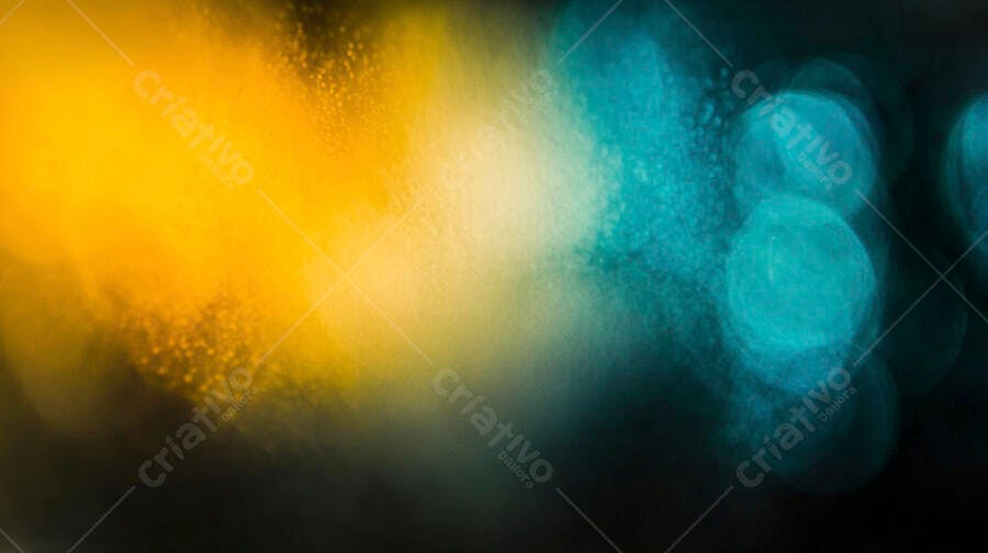 Fundo abstrato bokeh com gradiente vibrante amarelo e azul ciano