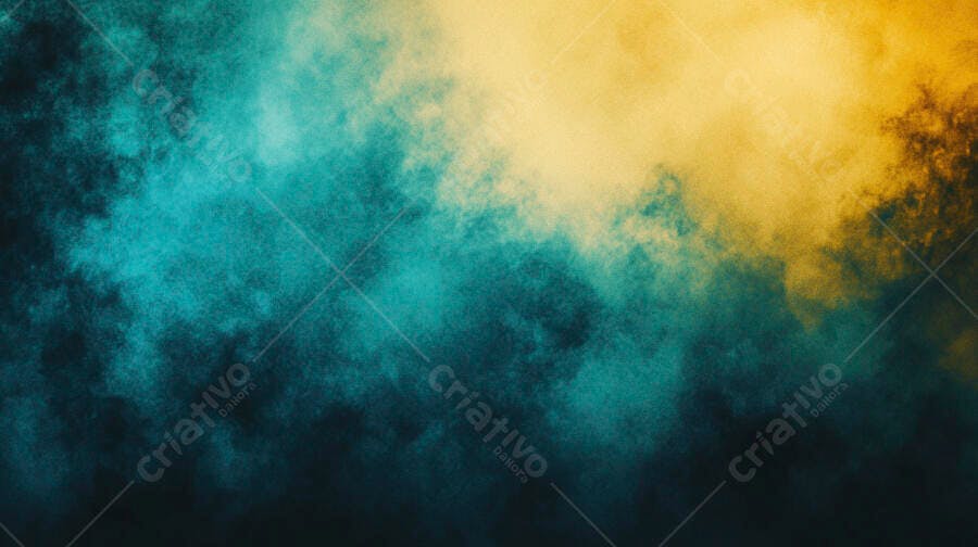 Pó colorido turquesa e dourado em explosão abstrata texturizada