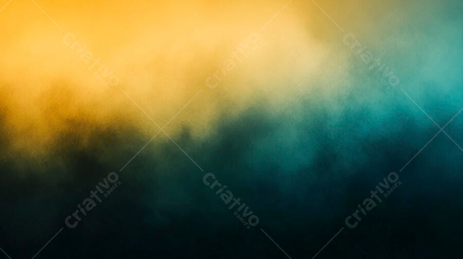 Fundo abstrato gradiente amarelo ocre e azul esverdeado com textura esfumaçada