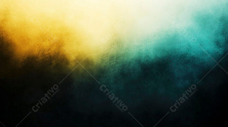 Fundo abstrato degradê amarelo ouro e verde água com textura grunge