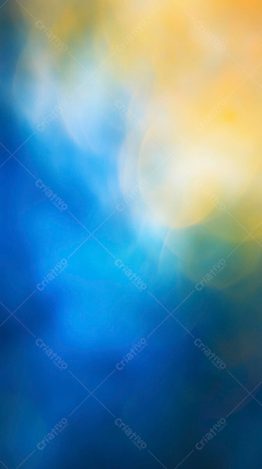 Fundo abstrato degradê azul e amarelo com efeito bokeh suave
