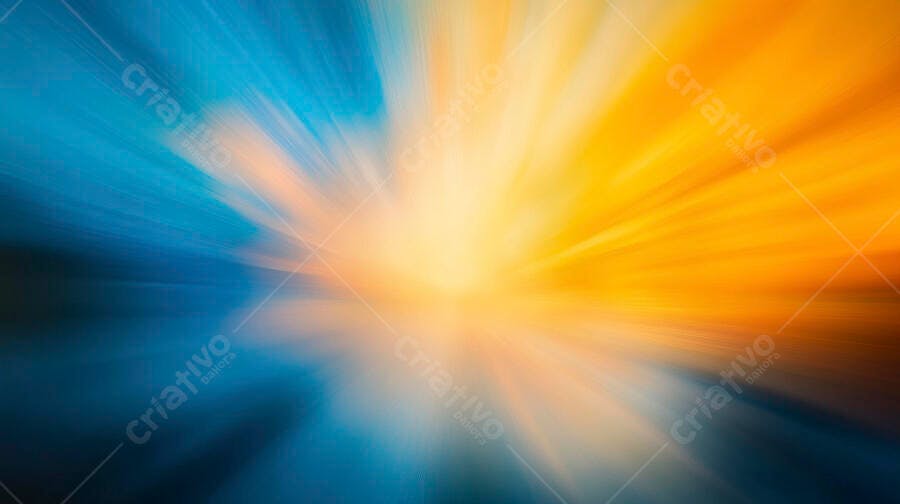 Fundo abstrato explosão radial de luz cores azul e laranja