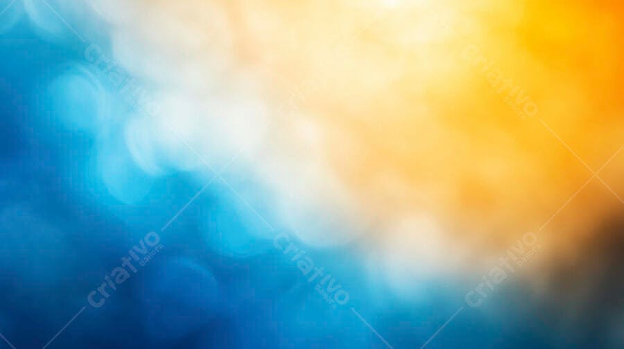 Fundo abstrato bokeh degradê azul e laranja luz suave