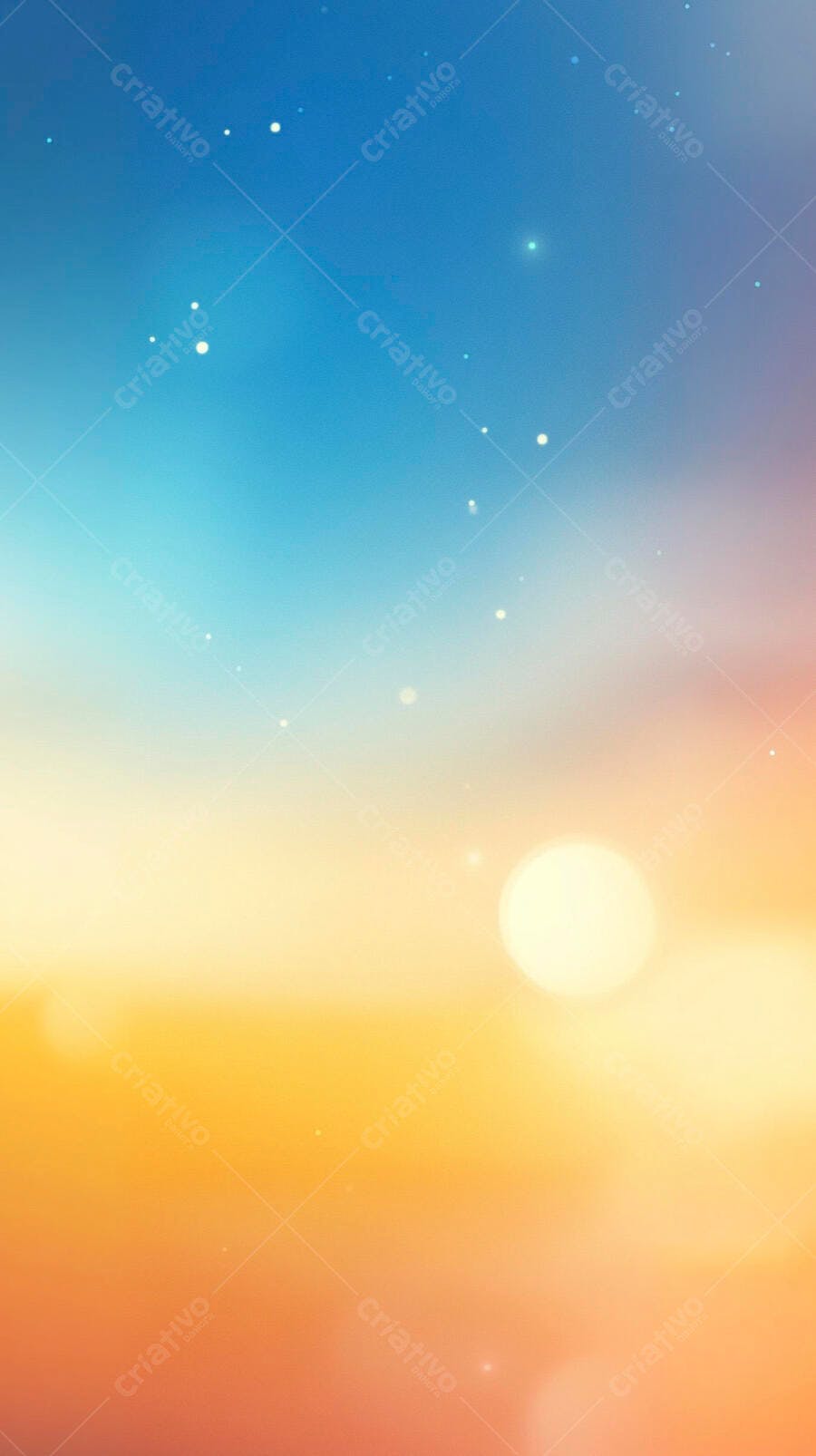 Céu abstrato gradiente azul e laranja brilho suave fundo bokeh