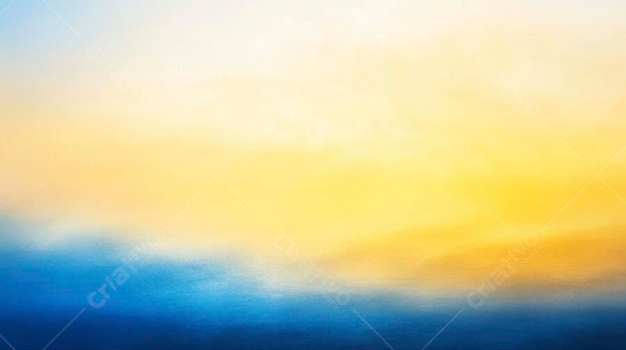 Gradiente abstrato vibrante azul e amarelo cores suaves de céu e mar