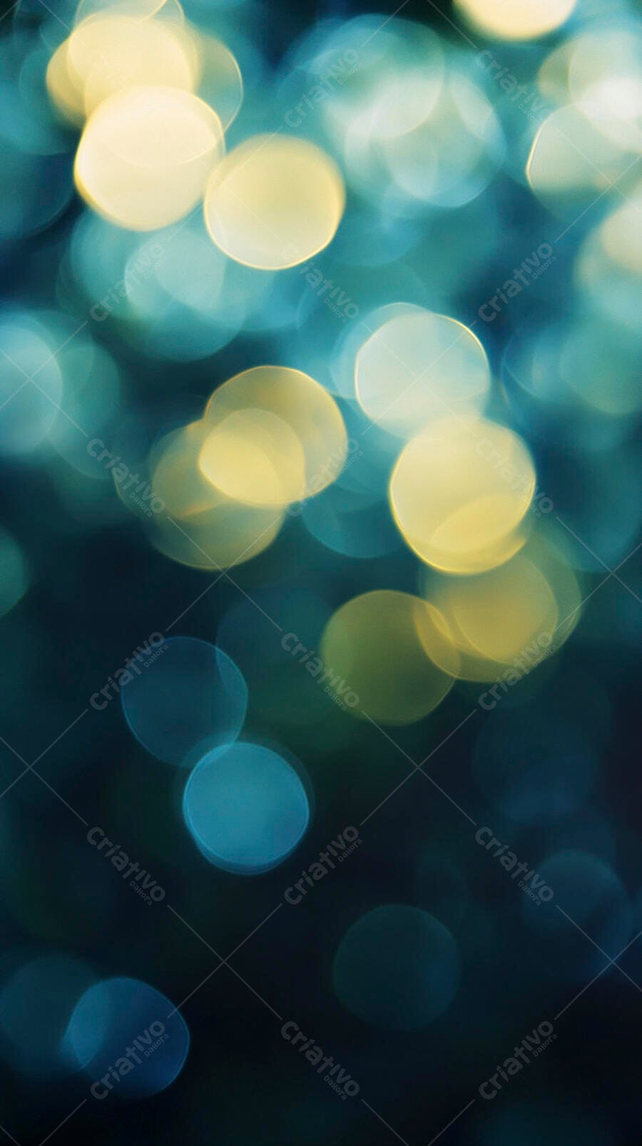 Efeito bokeh azul e amarelo fundo abstrato com luzes brilhantes