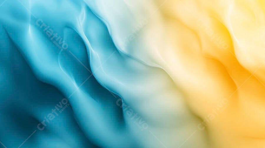 Gradiente abstrato de ondas azuis e douradas fluidas