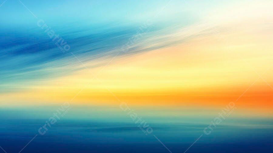 Horizonte abstrato colorido com gradiente de azul amarelo e laranja