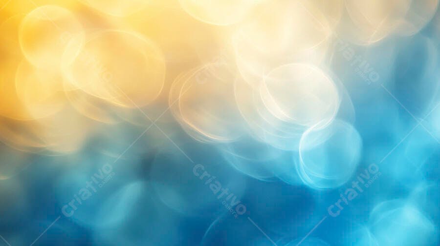 Luzes bokeh gradiente amarelo azulado suave e festivo