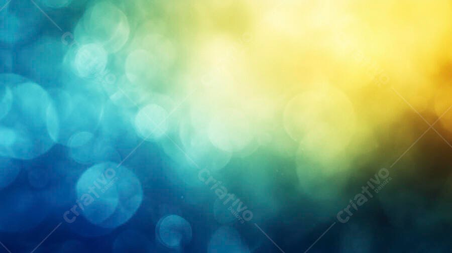 Fundo abstrato bokeh vibrante gradiente azul turquesa e amarelo dourado