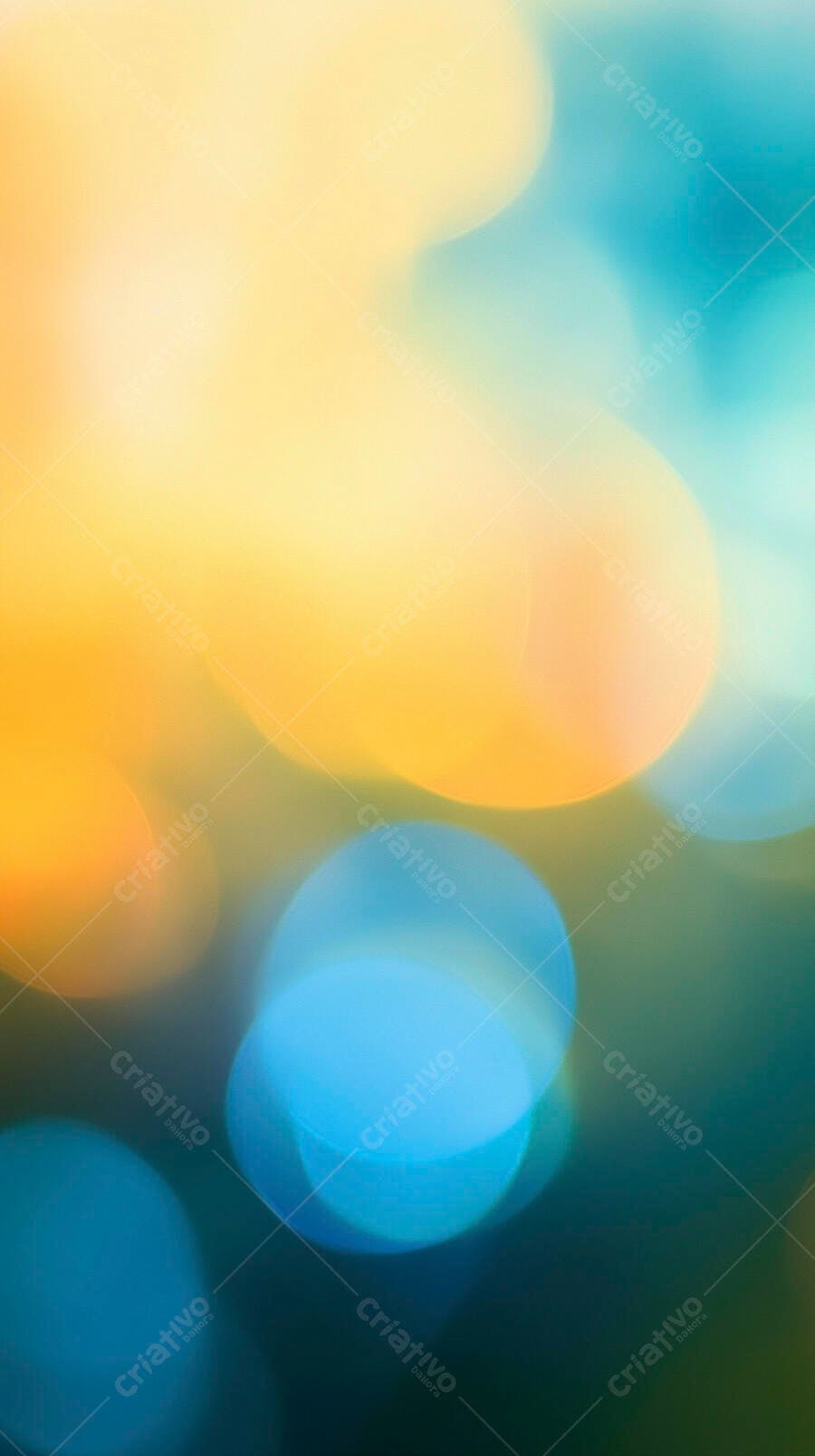 Luzes bokeh abstratas vibrantes fundo gradiente amarelo azul e verde