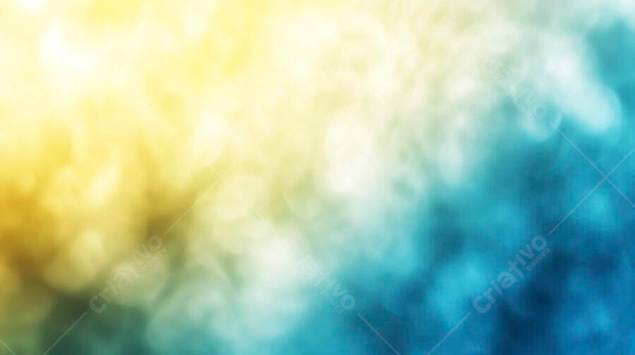 Fundo abstrato em gradiente amarelo e azul com efeito bokeh luminoso