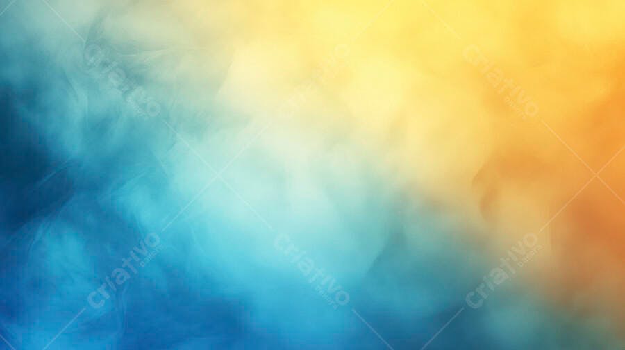 Fundo abstrato degradê azul e amarelo com textura suave de fumaça