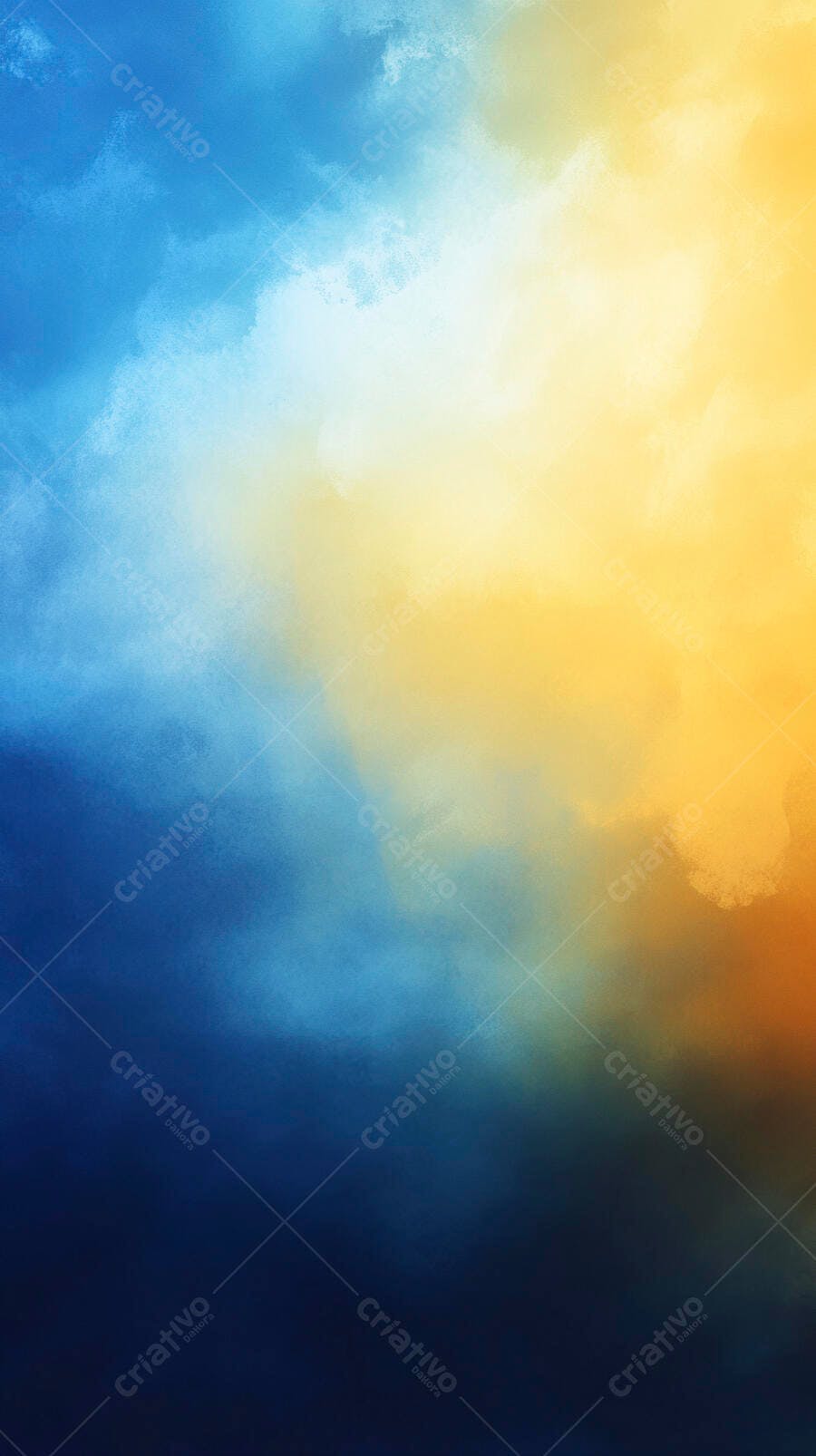 Fundo abstrato degradê azul e amarelo com textura aquarela