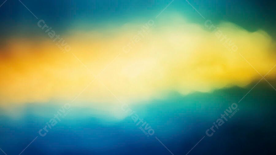 Fundo abstrato gradiente azul turquesa e amarelo com luz central brilhante