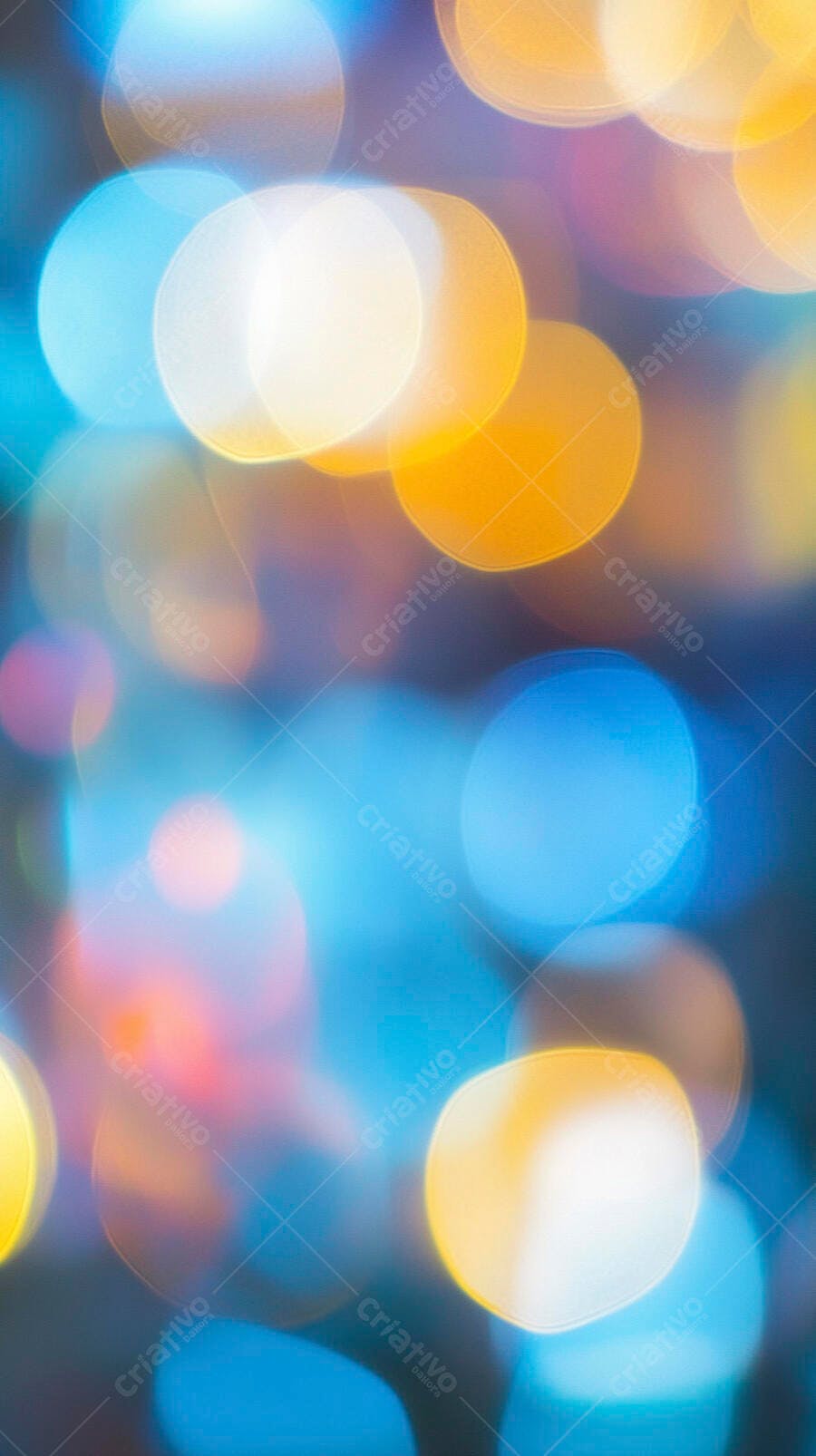 Luzes bokeh coloridas fundo abstrato azul e amarelo brilhante