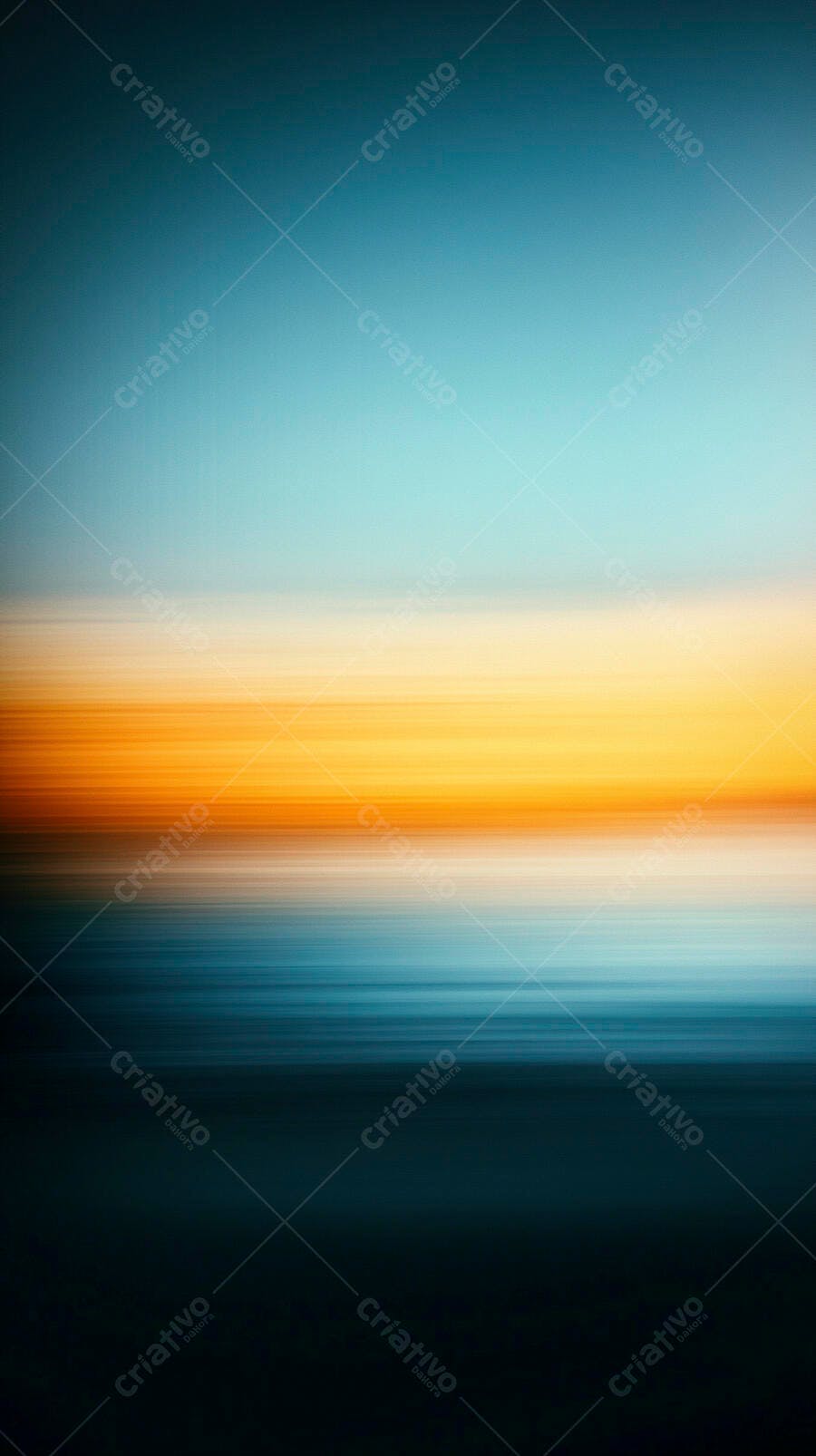 Por do sol abstrato no oceano com desfoque de movimento e cores vibrantes