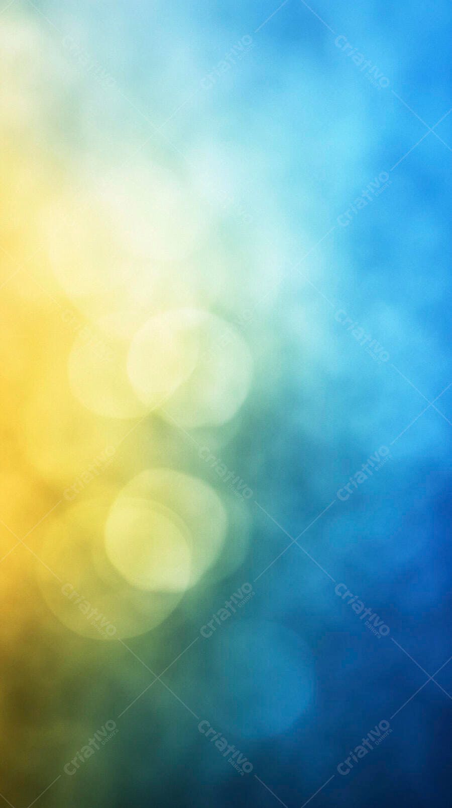 Fundo abstrato com efeito bokeh cores vibrantes amarelo e azul