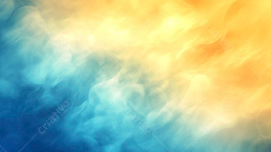 Fundo abstrato degradê azul e amarelo com efeito fumaça
