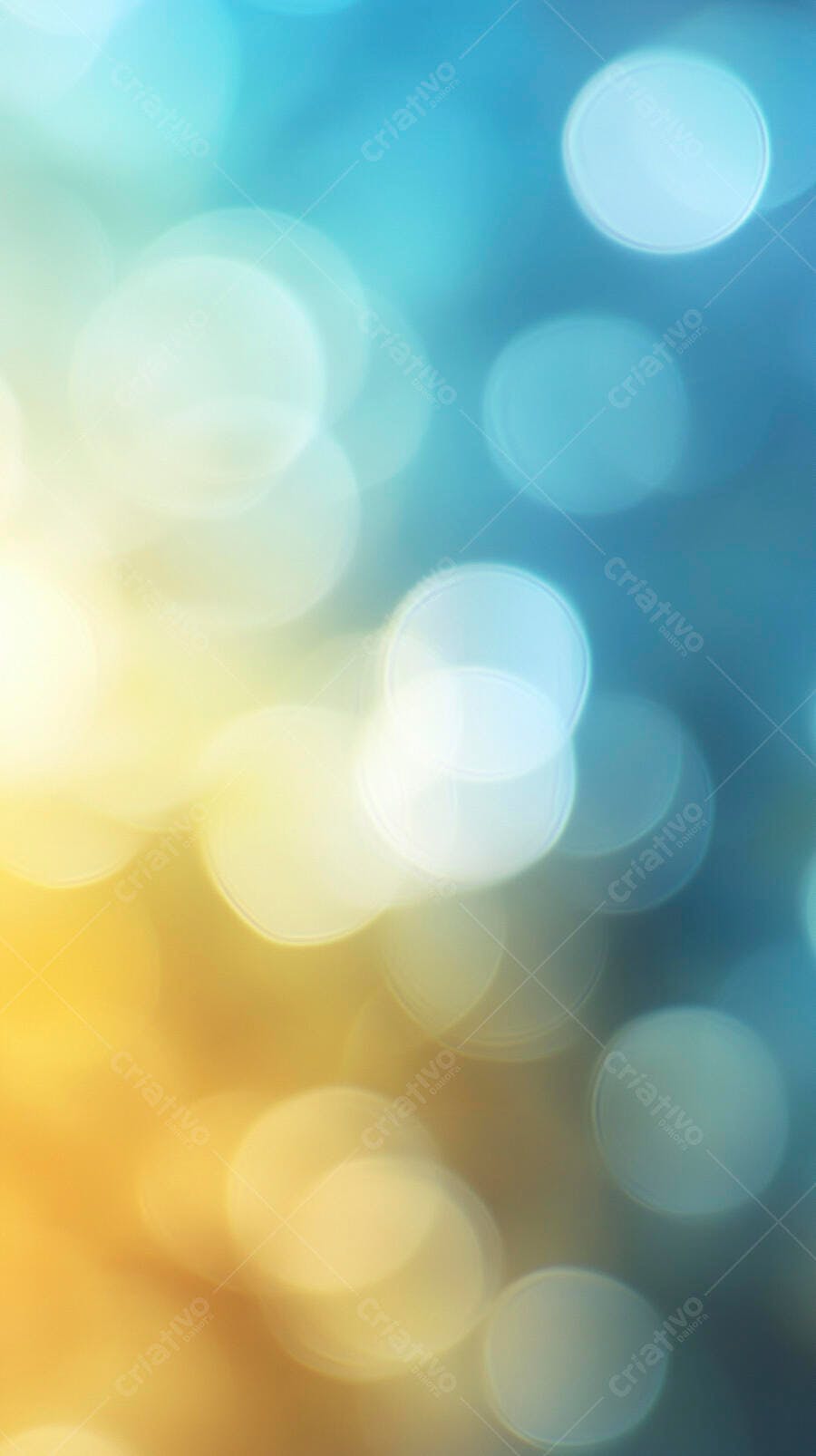 Fundo abstrato bokeh com luzes amarelas e azuis em gradiente