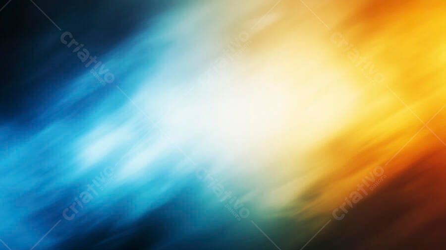 Fundo abstrato gradiente azul branco laranja com raios de luz