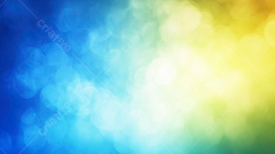 Fundo abstrato bokeh com gradiente azul verde e amarelo vibrante