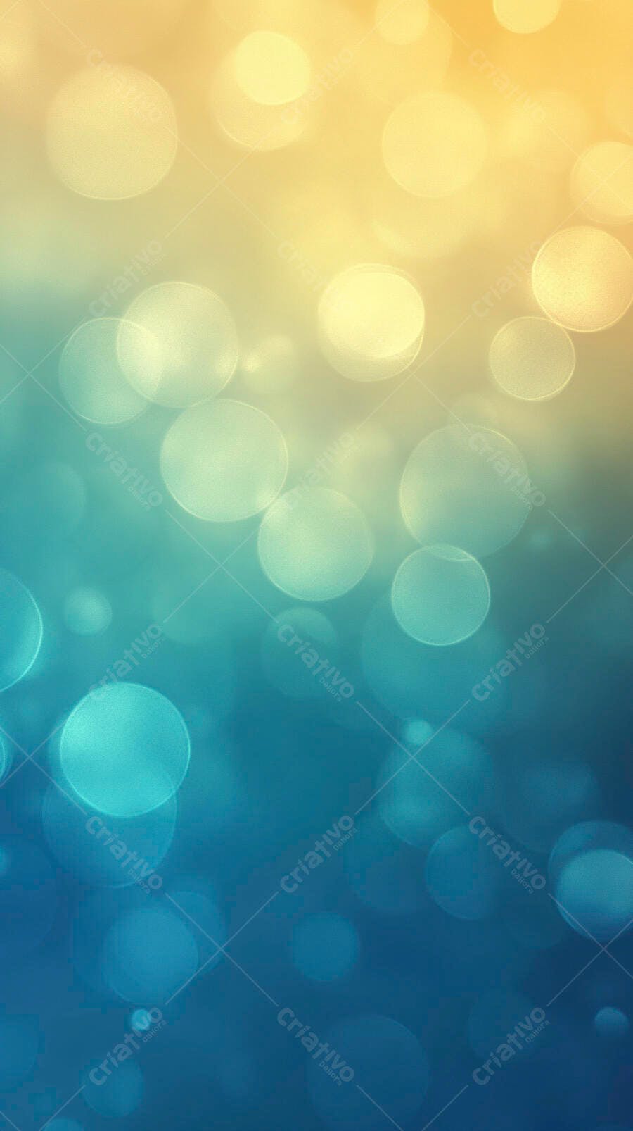 Bokeh vibrante com gradiente amarelo dourado para azul teal fundo abstrato